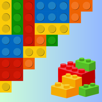 Decorative image showing building bricks in different colours