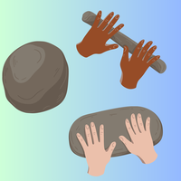 Decorative image showing hands playing with craft clay