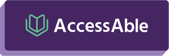 The word AccessAble on a purple background
