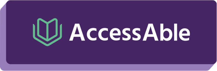 The word AccessAble on a purple background