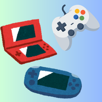 Decorative image containing images of games controllers