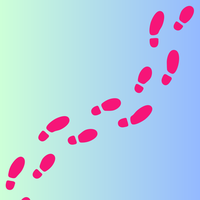 Decorative image of pink footsteps