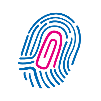 Blue and pint fingerprint