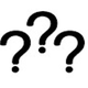 Three question mark symbols