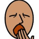 The face of a person yawning