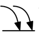 Two black arrows pointing down