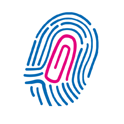 Pink and blue fingerprint