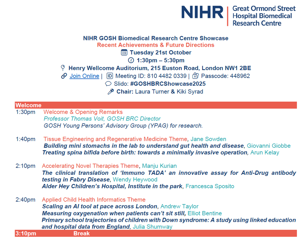 GOSH BRC Showcase programme 2025 p1