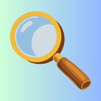 Decorative blue image with magnify glass