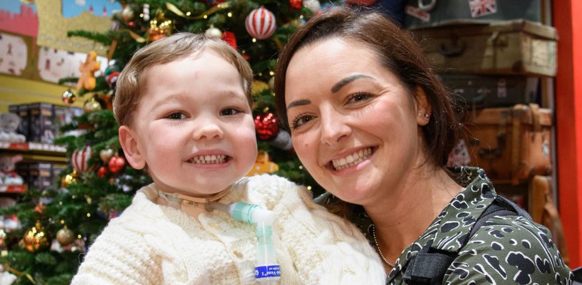 Patient Henry pictured with mum, Shevonne.