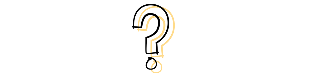 Black question mark illustration with pale yellow question mark illustration shadowed