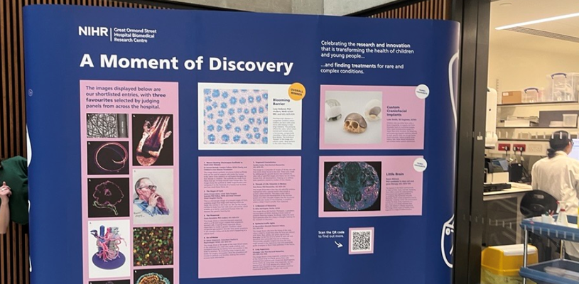 Navy large banner with 'moment of discovery' and various images