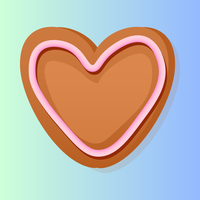 Decorative image with biscuit on blue background