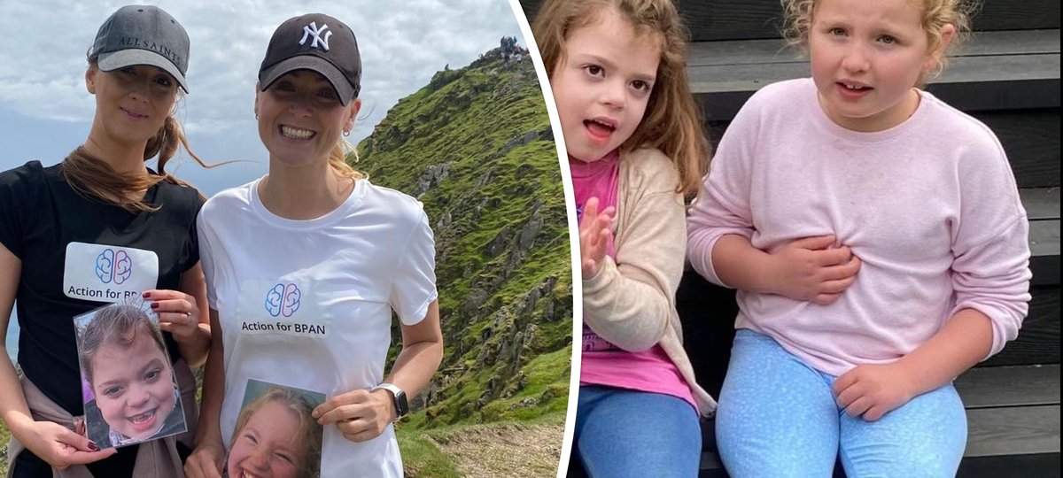 Photo of BPAN charity members/parents and two patients