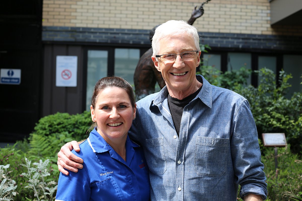 Paul O'Grady with nurse