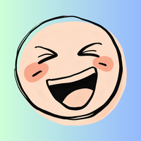 Laughing icon on blue background